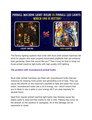 Pinball Machine Light Bulbs Vs. Pinball LED Lights – Which One Is Better_