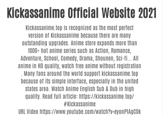 Kickassanime Official Website 2021