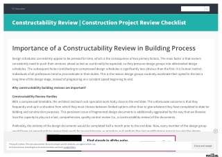Importance of a Constructability Review in Building Process