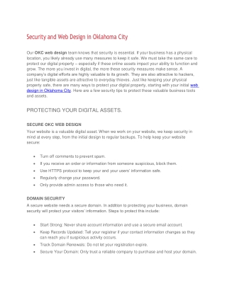 Security and Web Design in Oklahoma City