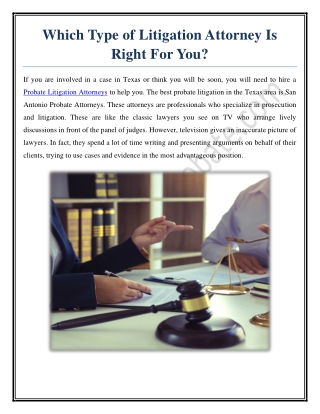 Which Type of Litigation Attorney Is Right For You?