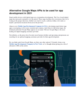 Alternative Google Maps APIs to be used for app development in 2021