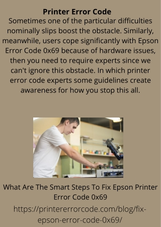 What Are The Smart Steps To Fix Epson Error Code 0x69