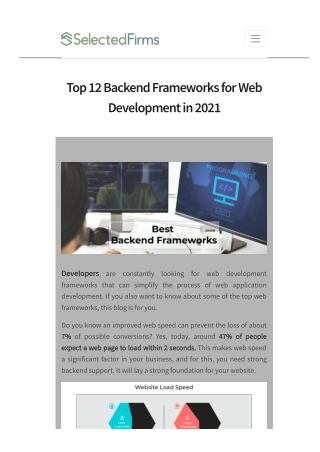 Top 12 Backend Frameworks for Web Development in 2021