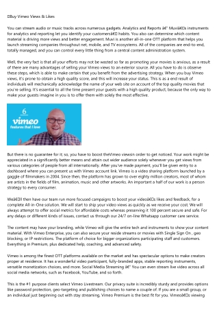 Forget buy real vimeo views: 10 Reasons Why You No Longer Need It
