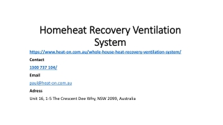 Home heat recovery ventilation system