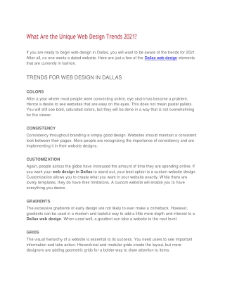 What Are the Unique Web Design Trends 2021