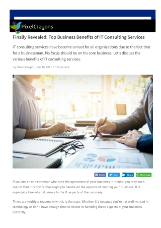 Finally Revealed: Top Business Benefits of IT Consulting Services