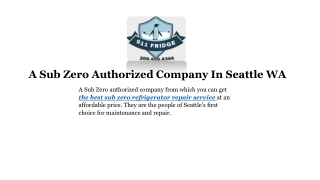 Sub Zero Customer Service | Available 24-Hour Emergency