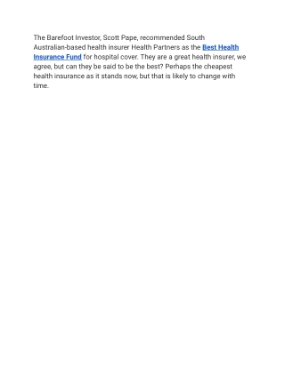 Best Health Insurance Fund