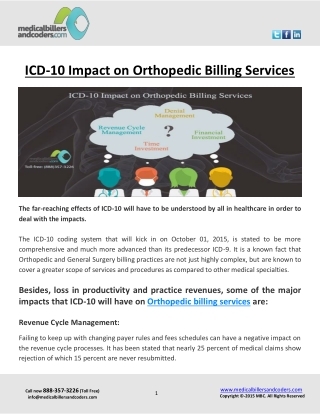 ICD-10 Impact on Orthopedic Billing Services