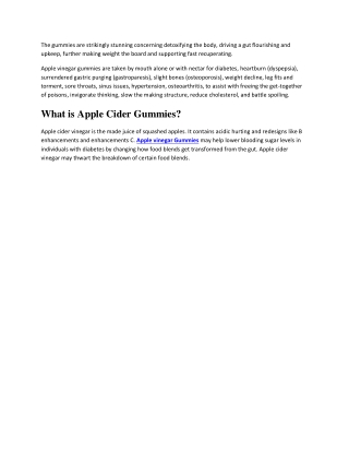What Does Apple Cider Vinegar Gummies Do for Weight Loss