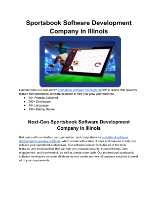 Sportsbook Software Development Company in Illinois