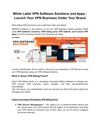 Get Your Branded White Label VPN Software Solution For Your VPN Business