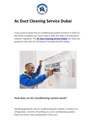 Ac Duct Cleaning Service Dubai