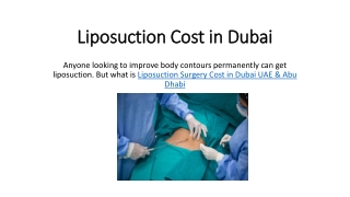Liposuction Cost in Dubai