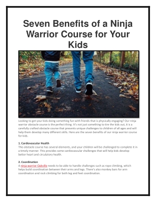 Let Your Kid Become a Ninja Warrior in Oakville