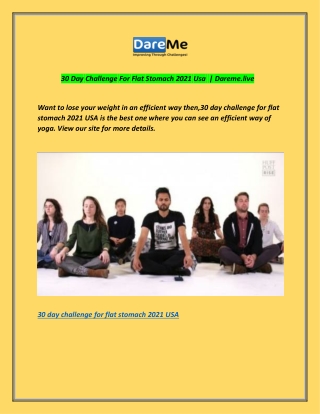 30 day challenge for flat stomach 2021 USA