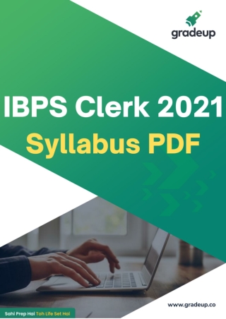 IBPS CLERK 2021 Syllabus