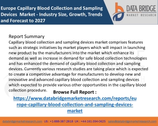 Europe Capillary Blood Collection and Sampling Devices  Market