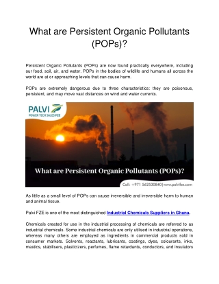 What are Persistent Organic Pollutants (POPs)