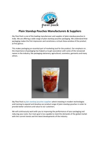 Plain Standup Pouches