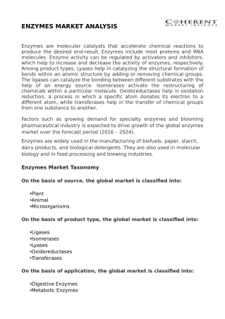 ENZYMES MARKET ANALYSIS