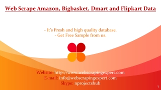 Web Scrape Amazon, Bigbasket, Dmart and Flipkart Data