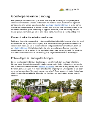 Goedkope vakantie Limburg