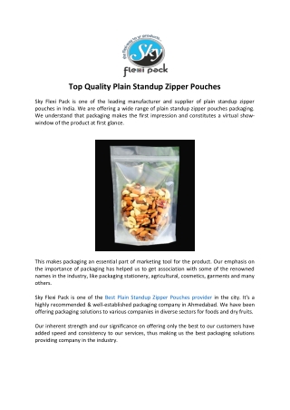 Plain Standup Zipper Pouches