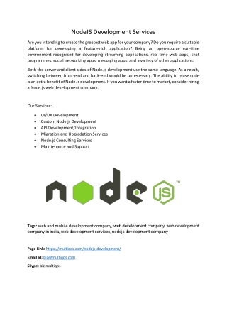 NodeJS Development Services