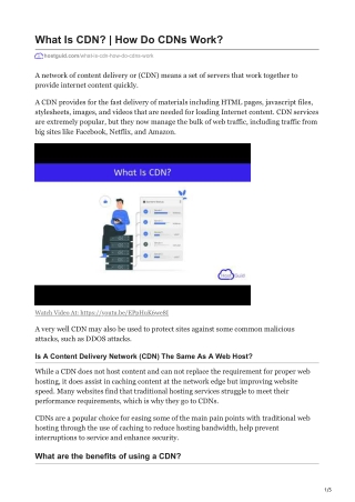 What Is CDN  and How Do CDNs Work