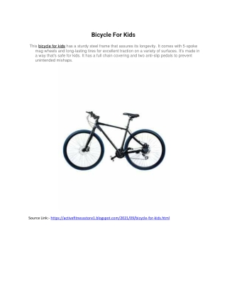 Bicycle For Kids
