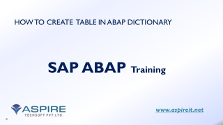 Create Directory table in SAP ABAP