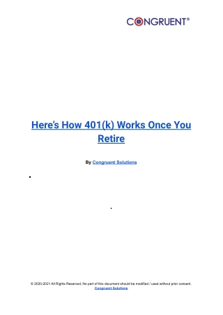 Here’s How 401(k) Works Once You Retire