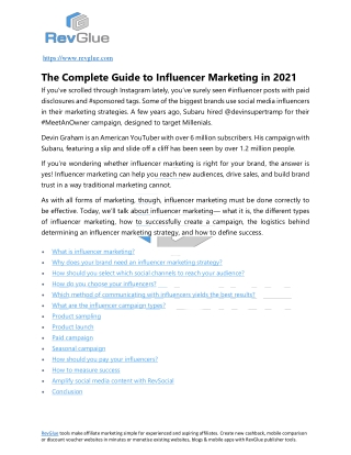 The Complete Guide to Influencer Marketing in 2021