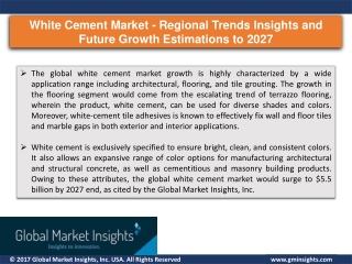 White Cement Market by Growth Insight, Competitive Analysis to 2027
