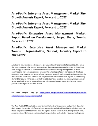 Asia-Pacific Enterprise Asset Management Market