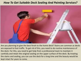 Santa Barbara Painting Contractors | How To Get Suitable Deck Sealing And Painti