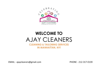 Services - Ajay Cleaners | Wash & Fold | Tailoring in Manhattan