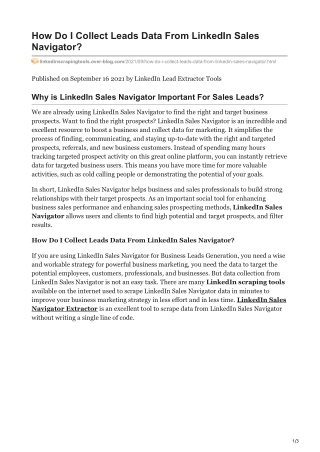 How Do I Collect Leads Data From LinkedIn Sales Navigator