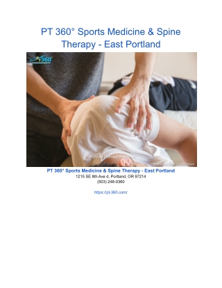 PT 360° Sports Medicine & Spine Therapy - East Portland