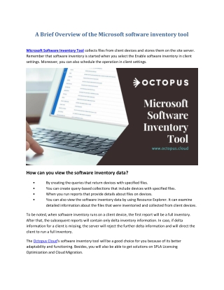 Microsoft Software Inventory Tool