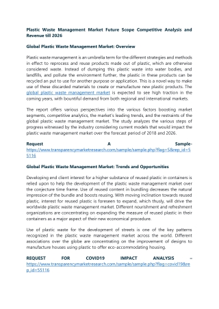 Plastic Waste Management Market Future Scope Competitive Analysis and Revenue ti