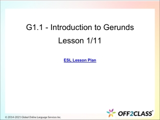 Teaching Gerunds: An Introducing ESL Lesson Plan