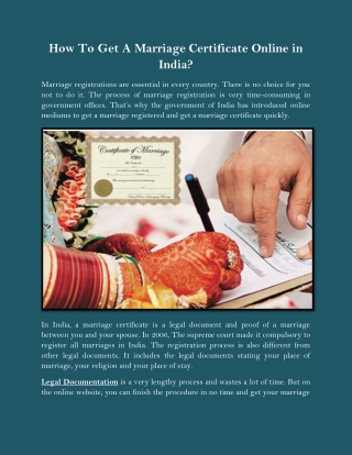 How To Get A Marriage Certificate Online in India