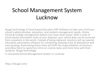 School Management System Lucknow