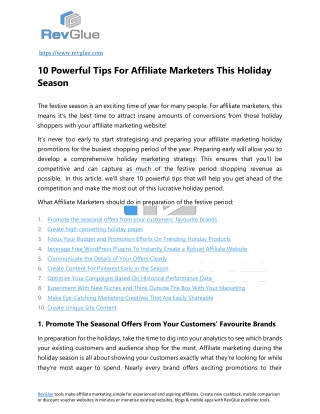 10 Powerful Tips For Affiliate Marketers This Holiday Season-converted