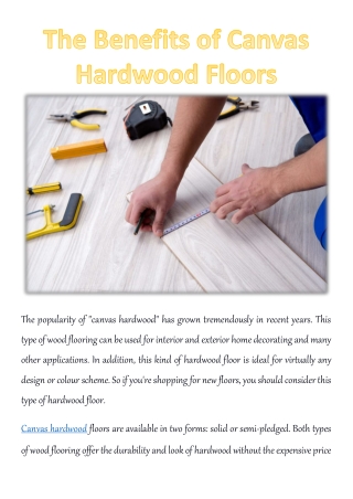 The Benefits of Canvas Hardwood Floors