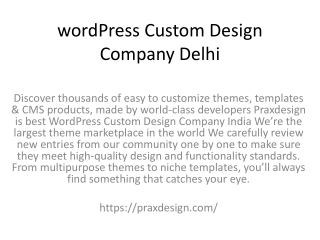 wordPress Custom Design Company Delhi